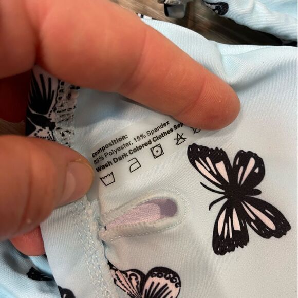 Zaful Sexy Brazilian Bikini Women Two Piece Butterfly Print Split Set - Picture 9 of 9